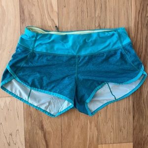 Lululemon Teal Blue Running Shorts Speed Up 4